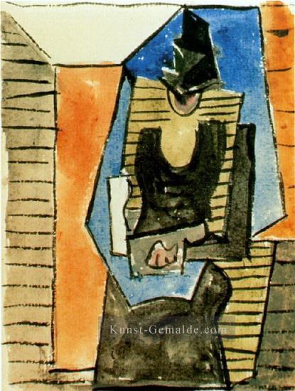 Frau Sitzen au chapeau plat 1945 kubist Pablo Picasso Ölgemälde